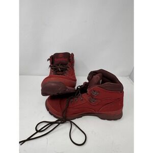 Timberland Euro Hiker Red Cordura Fabric Lace Up Boots Men's Size 8